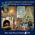 Bits and Pieces 300-Piece Glow in the Dark Jigsaw Puzzle – Not a Creature was Stiring, Christmas Eve Scene by Nicky Boehme (18" x 24")