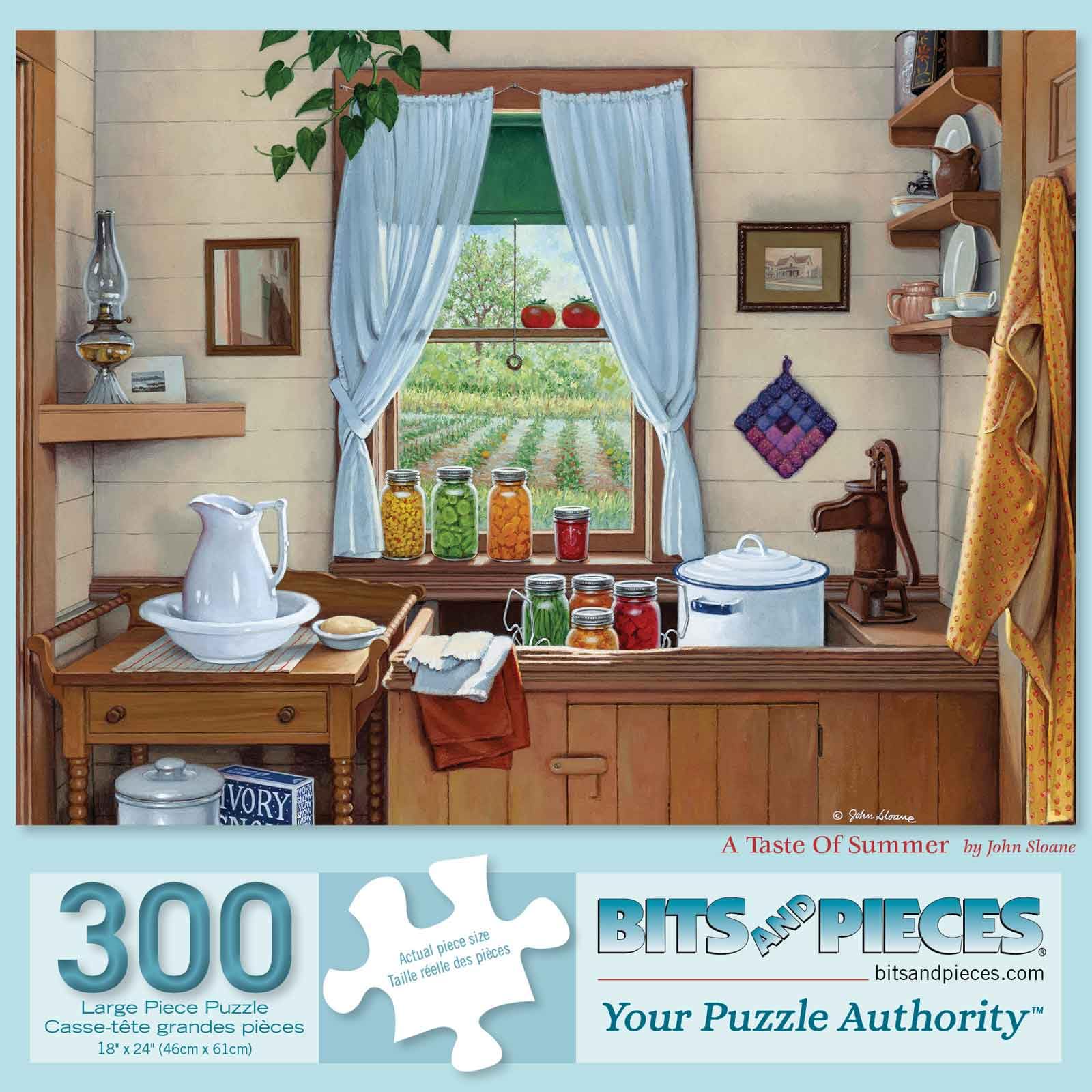 Bits and Pieces 300-Piece Jigsaw Puzzle – A Taste of Summer by John Sloane, 18" x 24" Large Piece Kitchen Scene