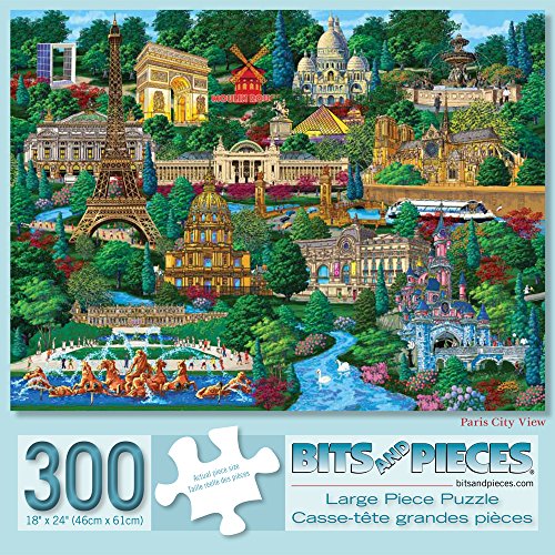 Bits and Pieces 300-Piece Jigsaw Puzzle – Paris City View by Joseph Burgess (18x24 Inches)