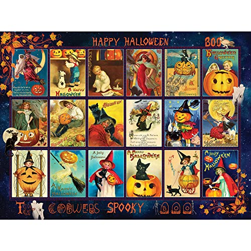Bits and Pieces 300-Piece Vintage Halloween Jigsaw Puzzle – Pumpkin Collage by Finchley Paper Arts Ltd, 18" x 24"