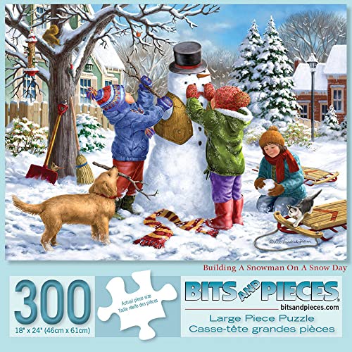 Bits and Pieces 300-Piece Winter Snowman Jigsaw Puzzle – Liz Goodrick-Dillon Art, 18" x 24"