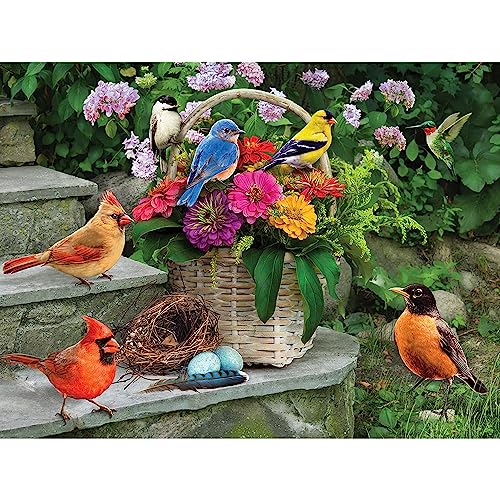 Bits and Pieces 500-Piece Jigsaw Puzzle: Birds On The Porch Steps by Greg Giordano – 18" x 24"