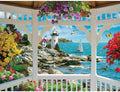 Bits and Pieces 500 Piece Jigsaw Puzzle – Gazebo View Lighthouse Seascape, 15" x 19"