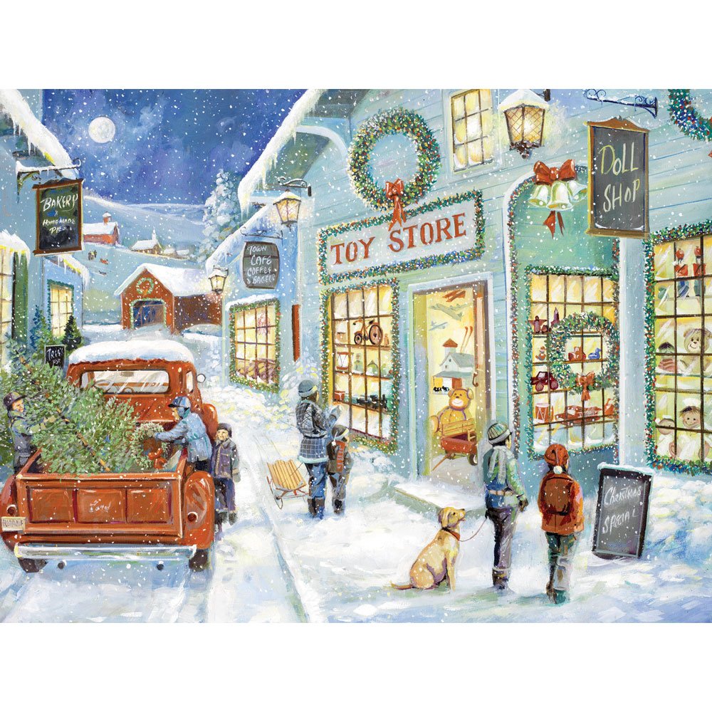 Bits and Pieces 500-Piece Jigsaw Puzzle – The Town Toy Store by Ruane Manning, 18" x 24"
