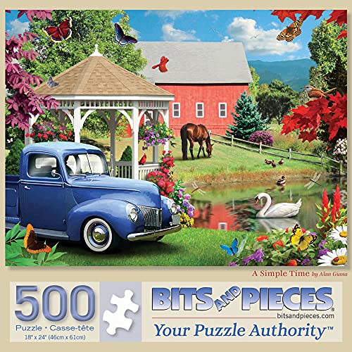 Bits and Pieces A Simple Time 500-Piece Jigsaw Puzzle – Spring Farm Scene, 18x24 Inches