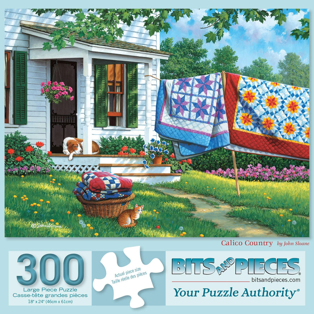 Bits and Pieces Calico Country 300-Piece Jigsaw Puzzle – Large Pieces, 18x24