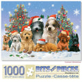 Bits and Pieces Canine Christmas 1000-Piece Jigsaw Puzzle – Giordano Studios Winter Dog Scene with Random-Cut Pieces