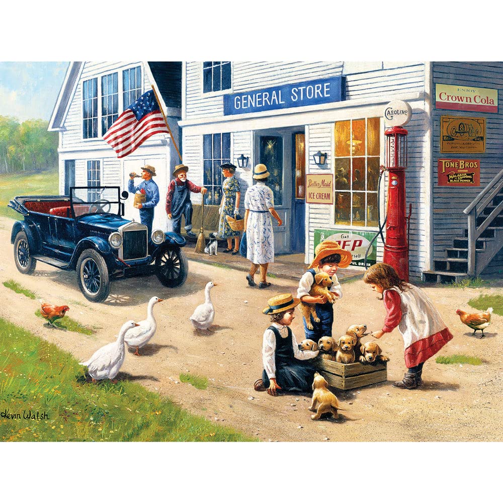 Bits and Pieces General Store Jigsaw Puzzle – 500 Piece, 18x24, Nostalgic Kevin Walsh Artwork