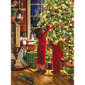 Bits and Pieces Large 300-Piece Glitter Jigsaw Puzzle – Children Decorating The Christmas Tree by Liz Goodrick Dillon