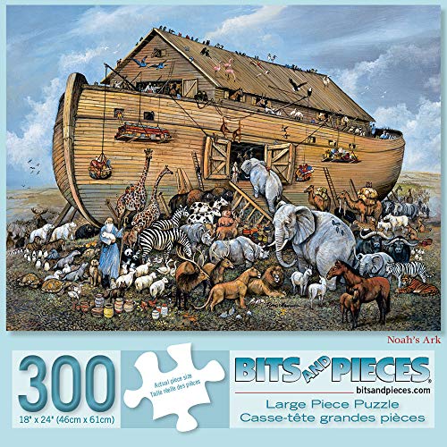 Bits and Pieces Noah's Ark 300 Piece Jigsaw Puzzle for Adults - Large 18x24 Inch Pieces, Random Die Cut, No Two Alike