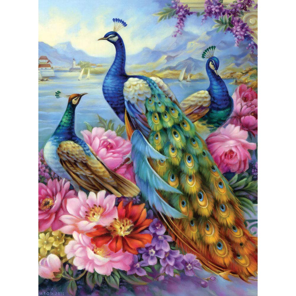 Bits and Pieces Peacocks 300 Piece Jigsaw Puzzle – Large Adult Puzzle by Oleg Gavrilov, 18x24"