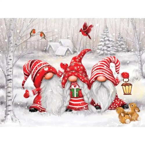 Bits and Pieces Three Gnomes' Christmas 500-Piece Jigsaw Puzzle by Makiko – 18" x 24"