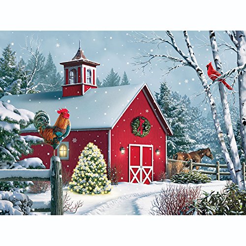 Bits and Pieces Winter Barn II 300-Piece Jigsaw Puzzle – 18"x24" | Alan Giana