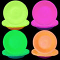 BKAILZYX 40-Pack Neon Paper Bowls - 7 Inch Fluorescent Bowls for Glow Parties, 4 Colors