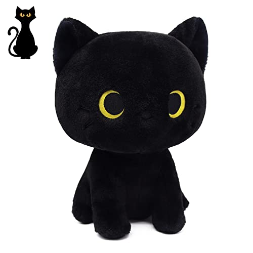 Black Cat Plush 8 Inch Kawaii Stuffed Animal – Soft Cuddle Pillow for Kids and Cat Lovers