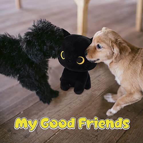 Black Cat Plush 8 Inch Kawaii Stuffed Animal – Soft Cuddle Pillow for Kids and Cat Lovers