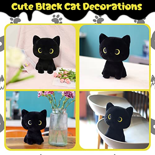 Black Cat Plush 8 Inch Kawaii Stuffed Animal – Soft Cuddle Pillow for Kids and Cat Lovers