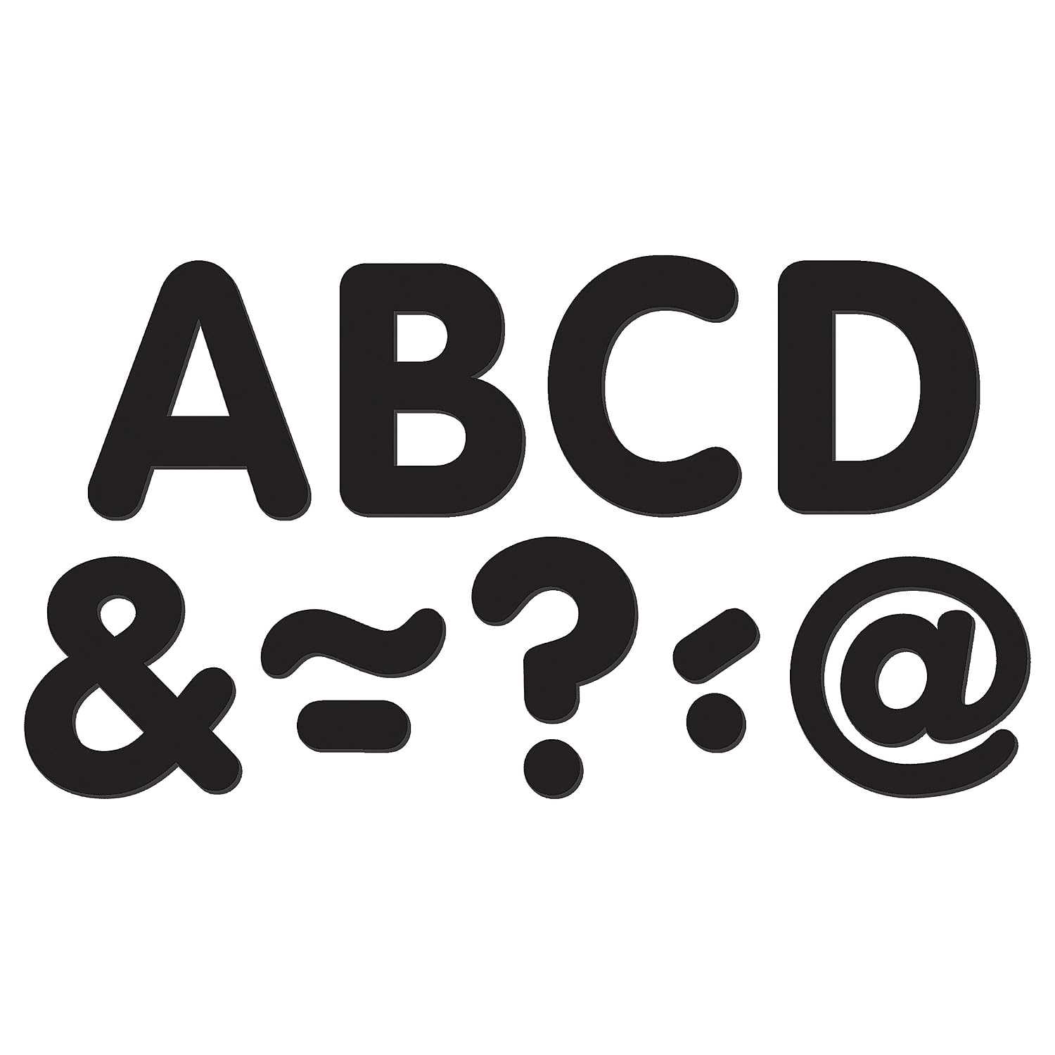 Black Classic 2" Magnetic Letters (87-Piece Set)