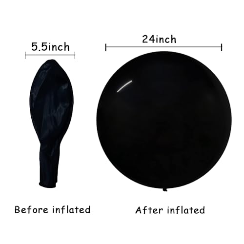 Black Latex Balloons 24 Inch - 15 Pack Jumbo Party Balloons by kockuu