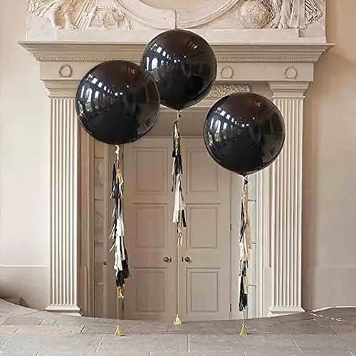 Black Latex Balloons 24 Inch - 15 Pack Jumbo Party Balloons by kockuu