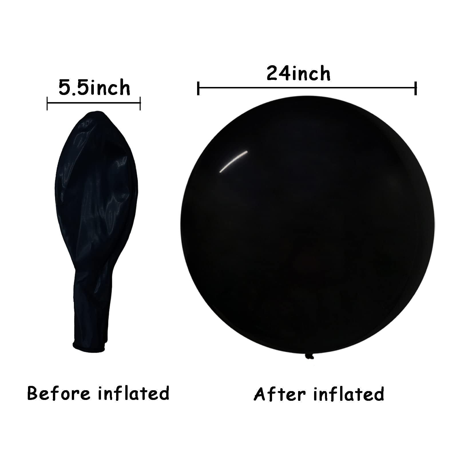 Black Latex Balloons 24 Inch - 15 Pack Jumbo Party Balloons by kockuu