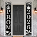 Black & Silver Prom 2026 Door Banner – Outdoor Graduation Decor by tineit