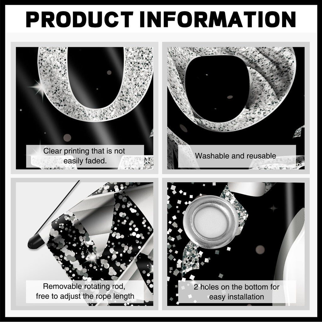 Black & Silver Prom 2026 Door Banner – Outdoor Graduation Decor by tineit