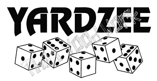 Black Yardzee Vinyl Decal - 11 by 6 Inches for Game Bucket Decoration