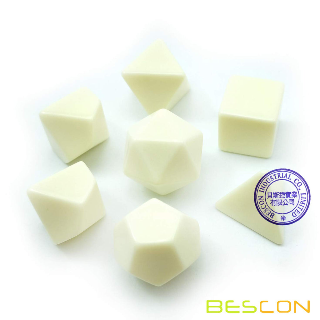 Blank Polyhedral Dice Set 35pcs – Solid Colors Acrylic Dice for DIY Printing and Engraving