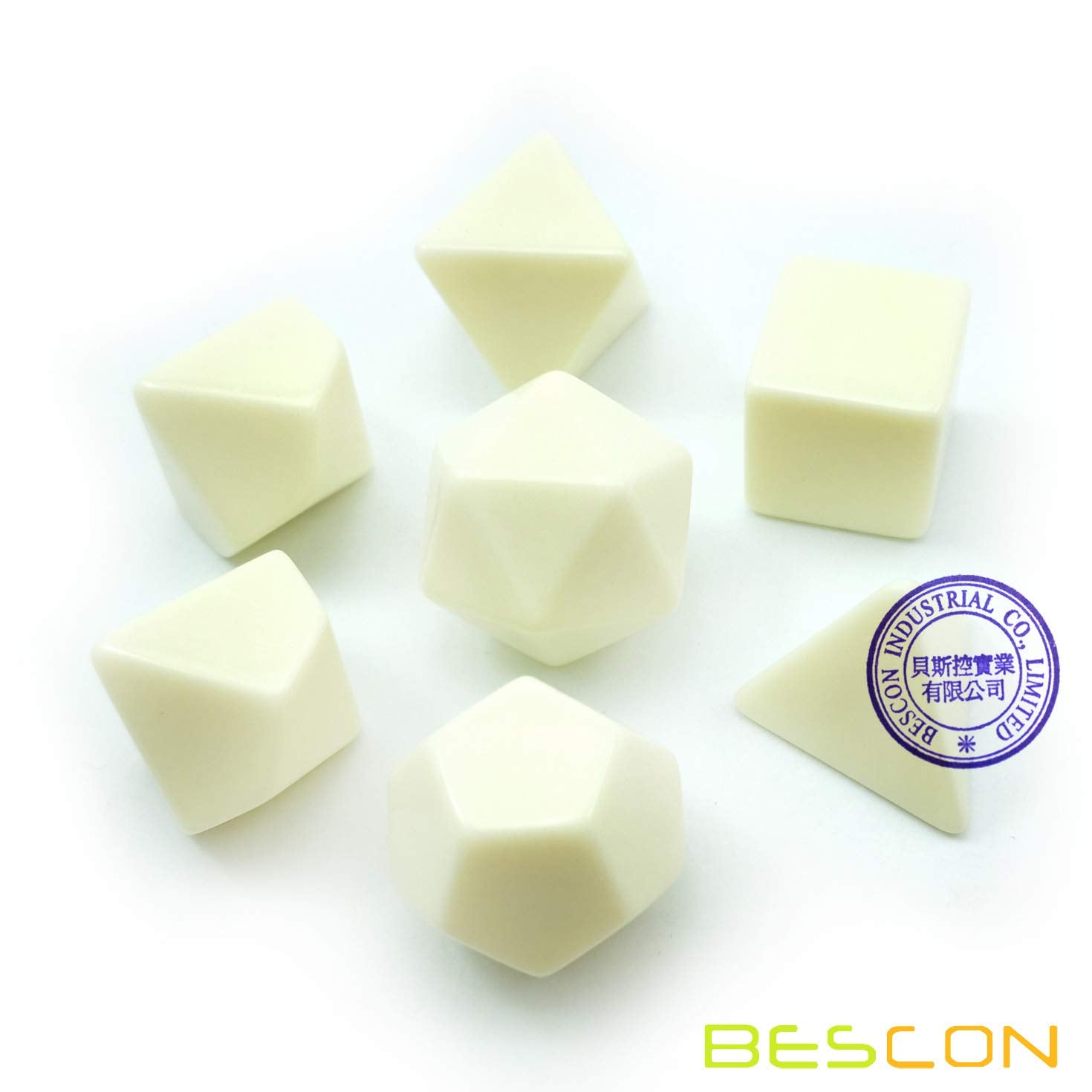 Blank Polyhedral Dice Set 35pcs – Solid Colors Acrylic Dice for DIY Printing and Engraving