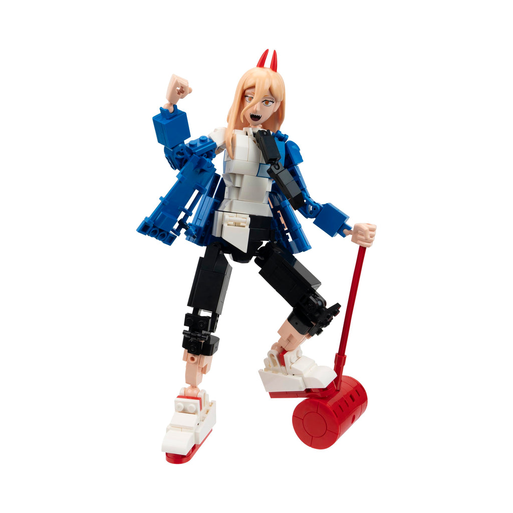 BLDR Chainsaw Man Power Building Set - 274-Piece Buildable Action Figure (10 Inches, 19 Points of Articulation)