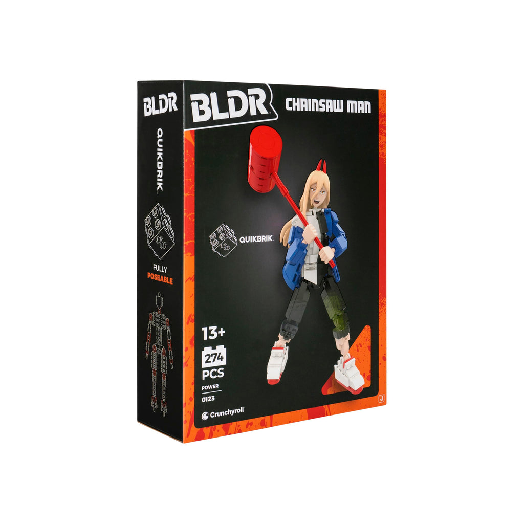 BLDR Chainsaw Man Power Building Set - 274-Piece Buildable Action Figure (10 Inches, 19 Points of Articulation)
