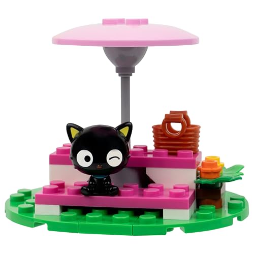 BLDR Hello Kitty and Friends Kuromi's Popcorn Stand Building Set – 117 Pieces with Poseable Kuromi & Chococat Figures, Ages 8+