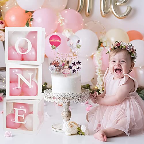 BlingABC 14-Piece Princess Cake Topper Set with Happy Birthday Banner and Decorations