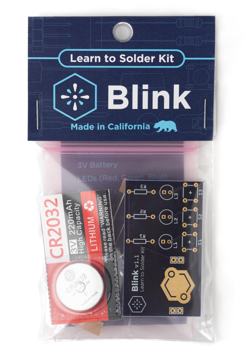 Blink LED Soldering Kit - DIY Electronics Project for Beginners with Interactive Push Buttons