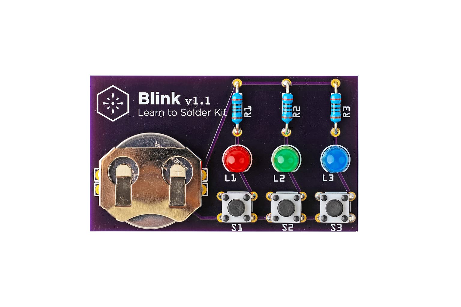 Blink LED Soldering Kit - DIY Electronics Project for Beginners with Interactive Push Buttons