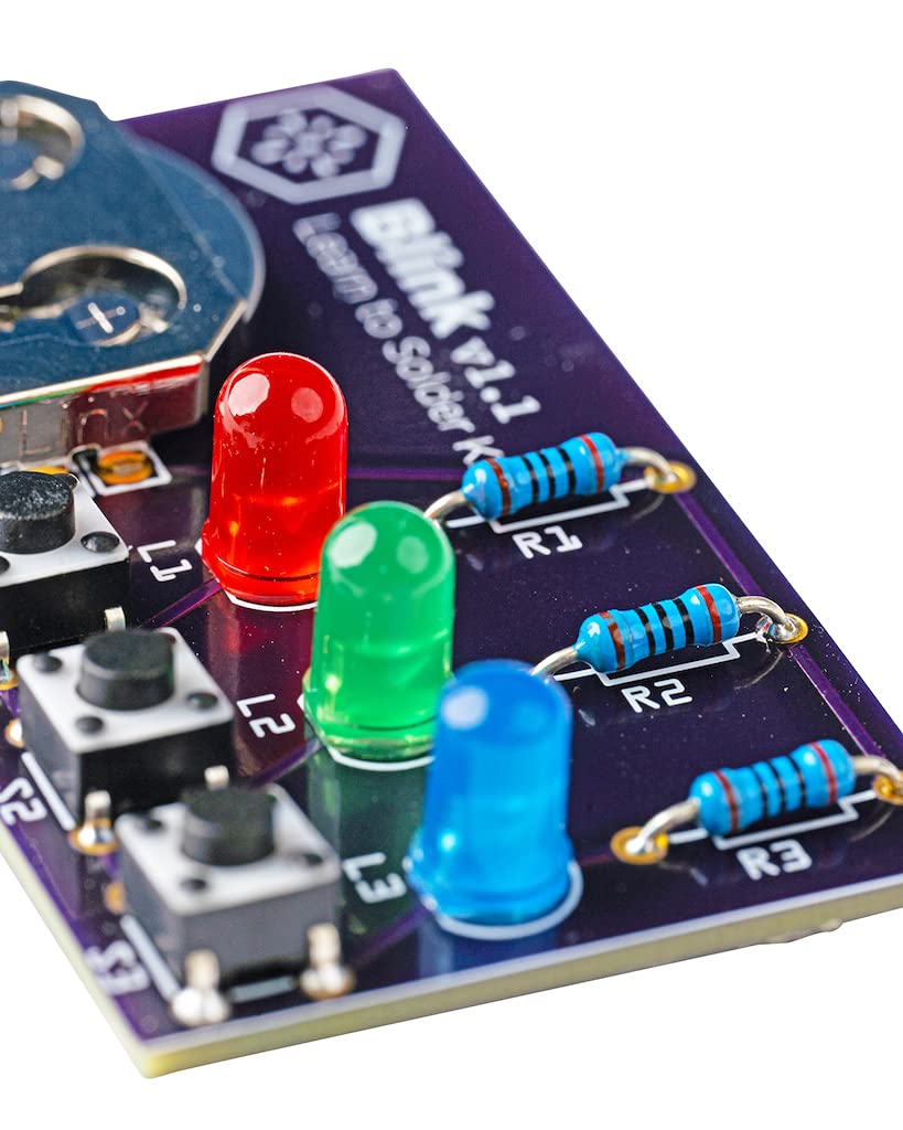 Blink LED Soldering Kit - DIY Electronics Project for Beginners with Interactive Push Buttons