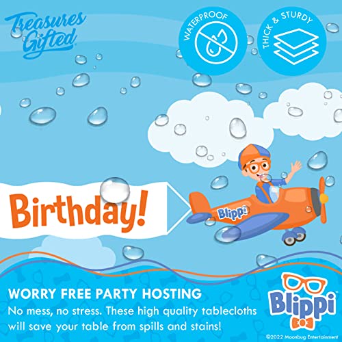 Blippi Tablecloth 54x108 inches – Treasures Gifted Licensed Plastic Party Table Cover