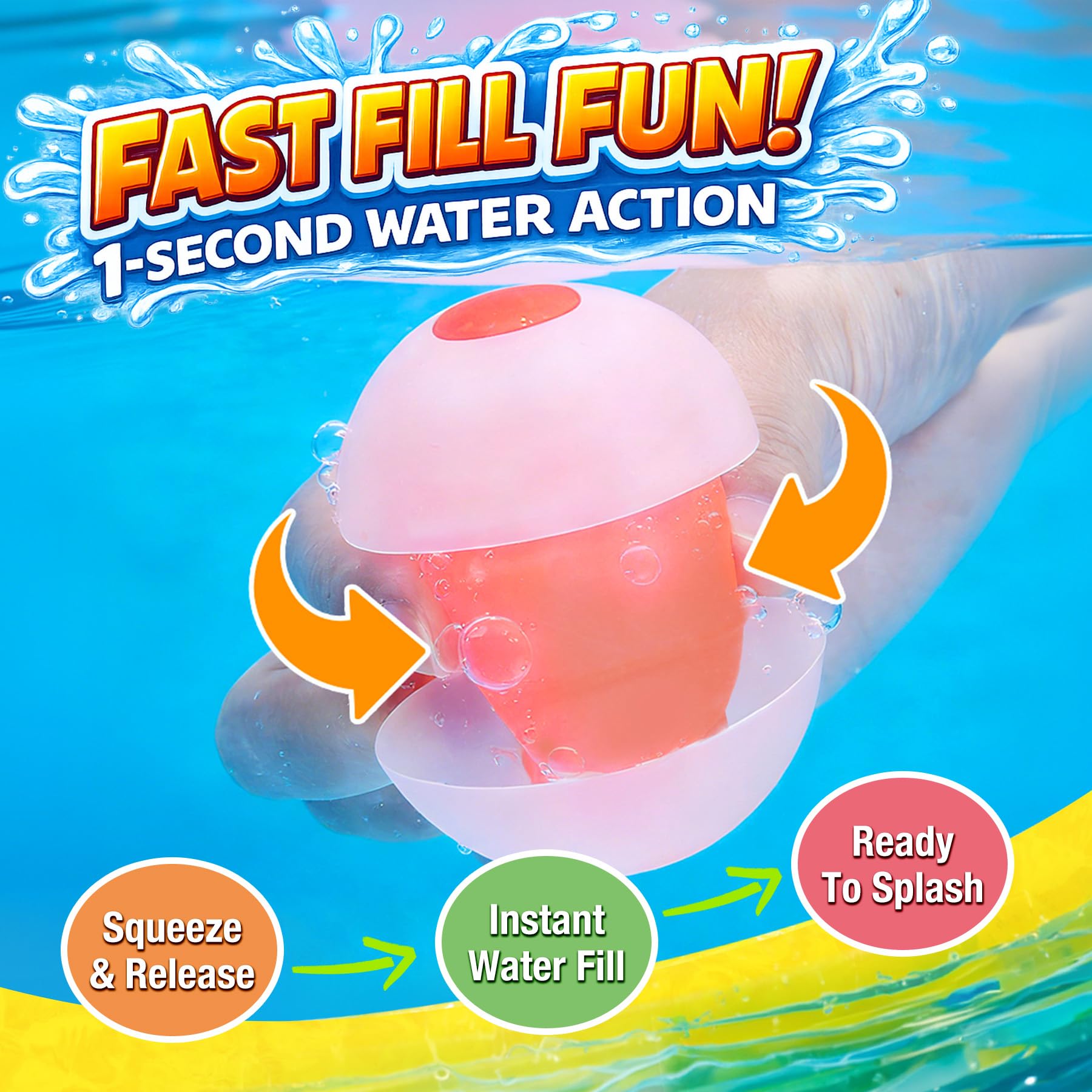 BlivEclat Reusable Water Balloons 6 Pack – Self-Sealing, No Magnets, Eco-Friendly Silicone Splash Balls