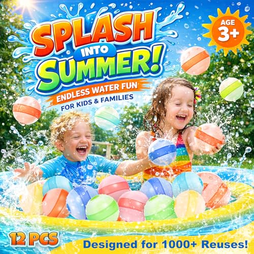 BlivEclat Reusable Water Balloons 6 Pack – Self-Sealing, No Magnets, Eco-Friendly Silicone Splash Balls