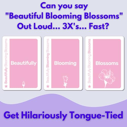 Blooming Tongue Twisters Card Game – Fun Language Game for Kids 8-12, Teens & Adults by Really?!