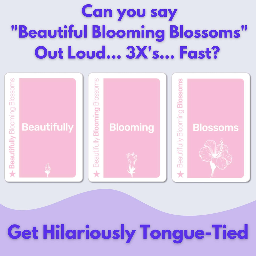Blooming Tongue Twisters Card Game – Fun Language Game for Kids 8-12, Teens & Adults by Really?!