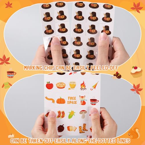 Blosssound Fall Bingo Game – 24 Pumpkin Bingo Cards for Autumn Parties, Classroom Activities, and Harvest Celebrations