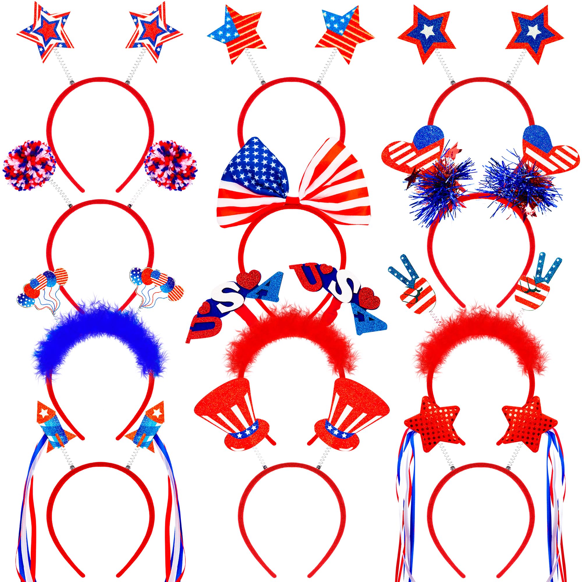 Blowata 4th of July Headband – Patriotic Parade Decoration & Party Favor Accessory