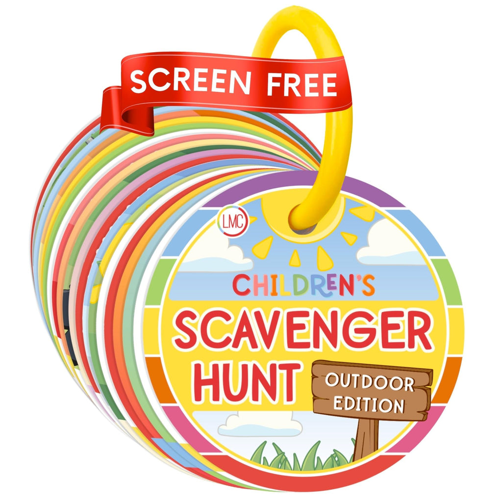Blu Jay Children's Scavenger Hunt Outdoor Edition – 20 Double-Sided Toddler Activity Cards with Detachable Ring
