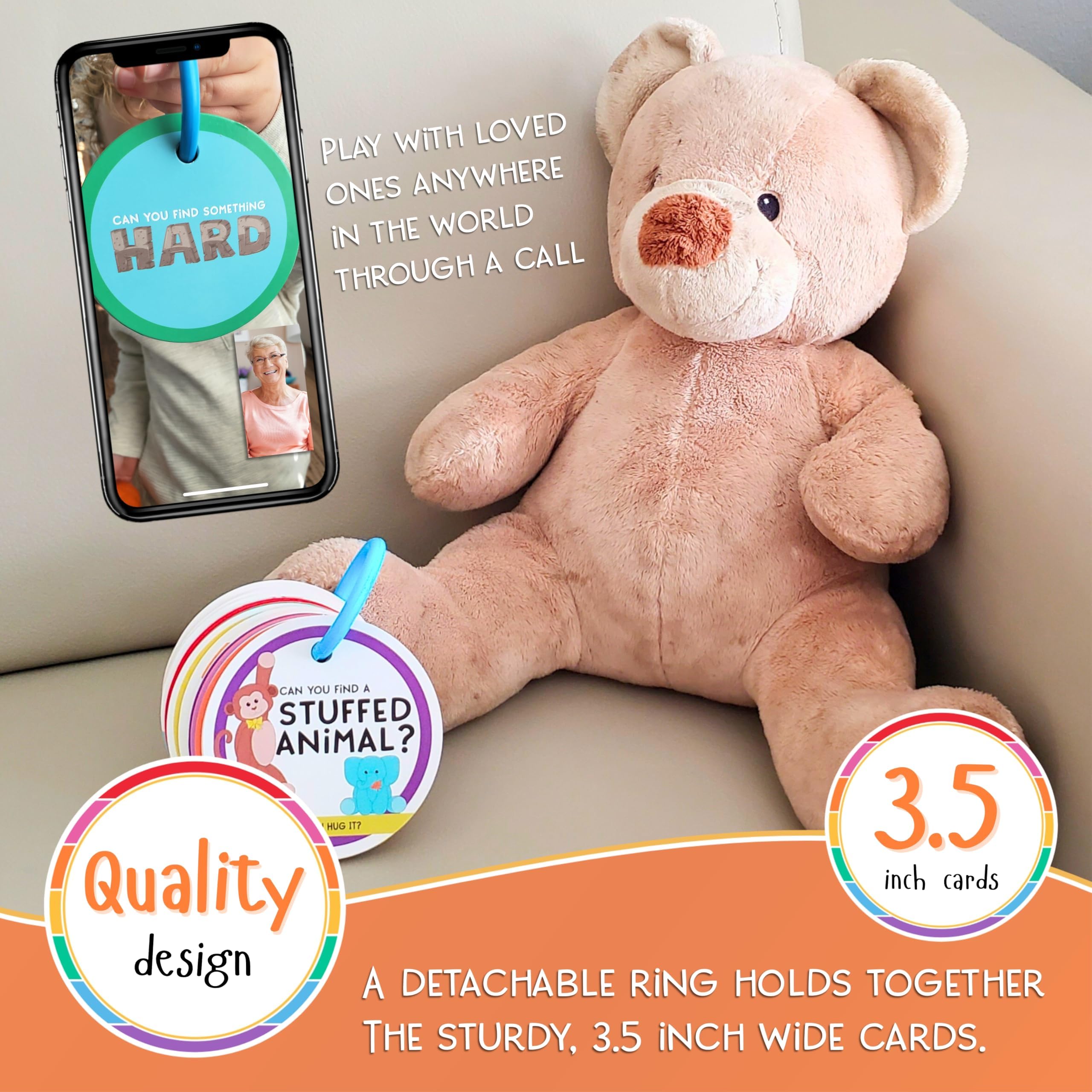 Blu Jay Indoor Scavenger Hunt Cards for Toddlers Ages 2+ | 20 Double-Sided Cards with Detachable Ring