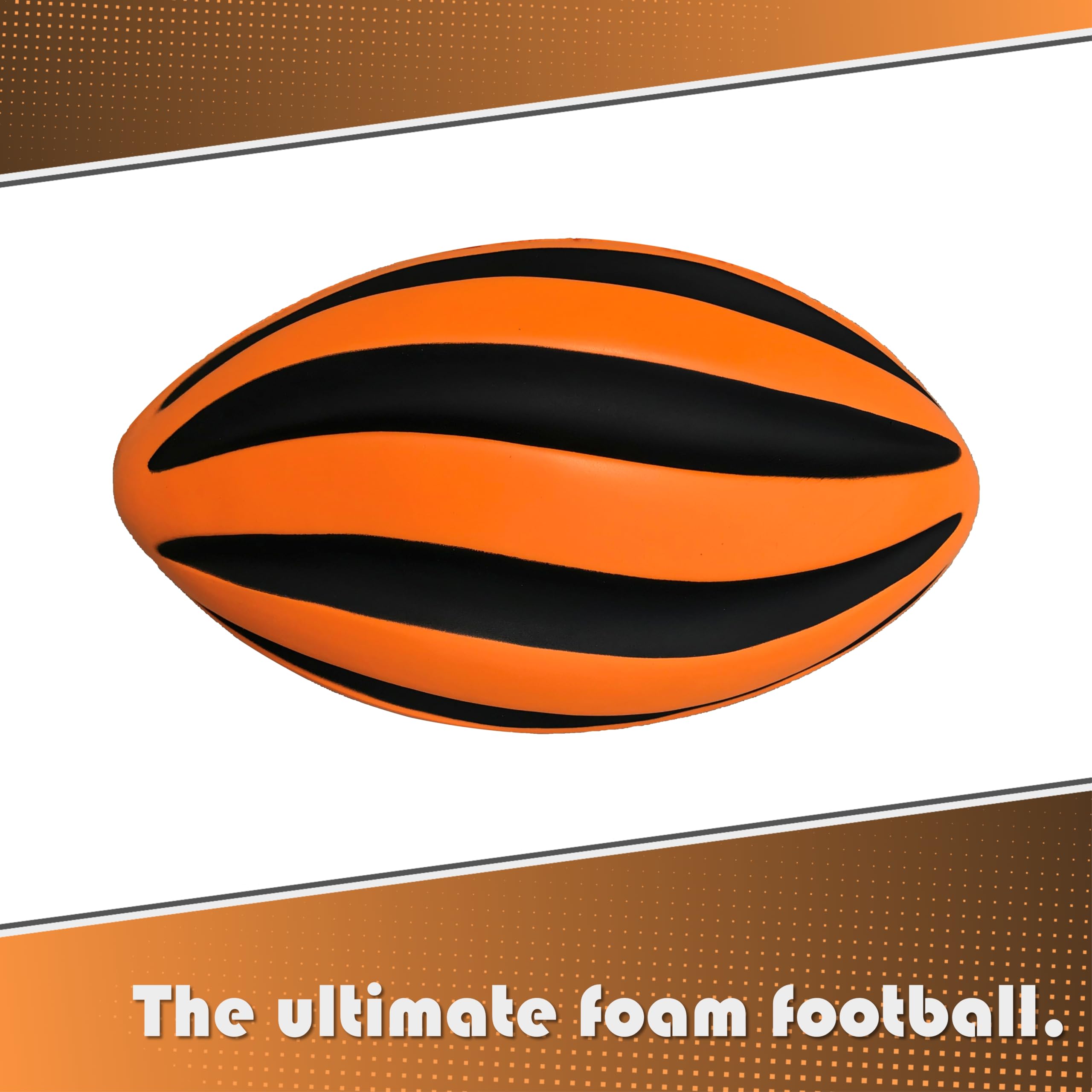 Blu Jay Spiral Foam Football - 9 Inch Soft Foam Football for Kids and Adults - Orange/Black