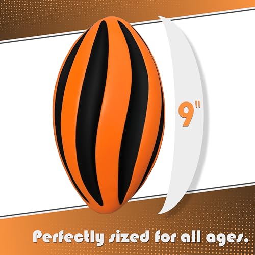 Blu Jay Spiral Foam Football - 9 Inch Soft Foam Football for Kids and Adults - Orange/Black