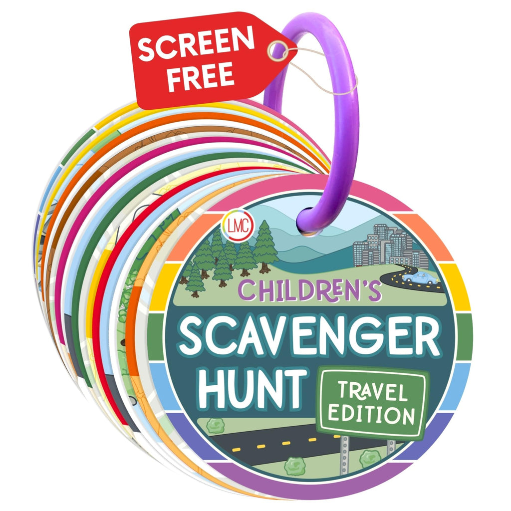 Blu Jay Toddler Travel Scavenger Hunt – 28 Double-Sided Cards with Detachable Ring (Ages 2+)