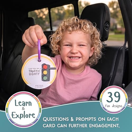 Blu Jay Toddler Travel Scavenger Hunt – 28 Double-Sided Cards with Detachable Ring (Ages 2+)